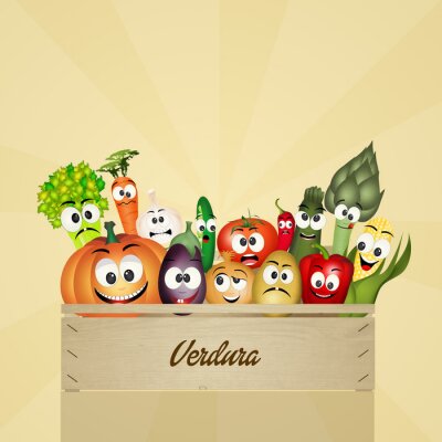 Sticker doos met groenten