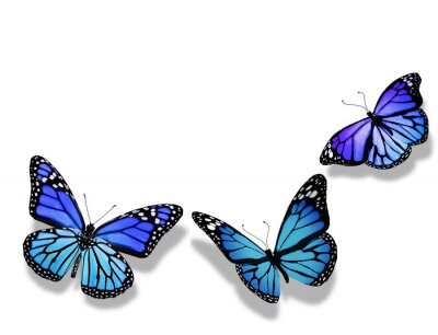 Sticker Drie paarse vlinders