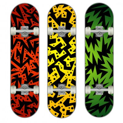 Sticker Drie vector skateboard kleurrijke ontwerpen