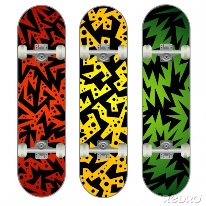 Sticker Drie vector skateboard kleurrijke ontwerpen