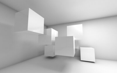 Driedimensionale 3D-composities met witte blokjes