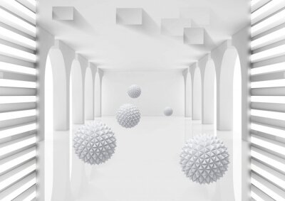 Driedimensionale ballen in een tunnel
