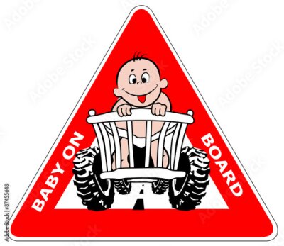 Sticker Driehoekig waarschuwingsbord kind aan boord