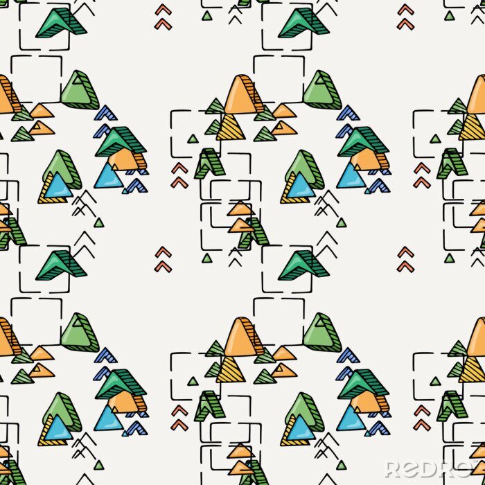 Sticker Driehoekige getekende bomen