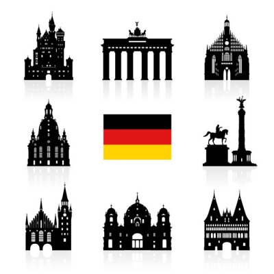 Sticker Duitsland, reizen Berlin landmark.