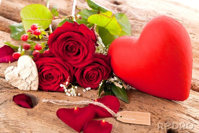 Sticker Een boeket rozen voor Valentijnsdag