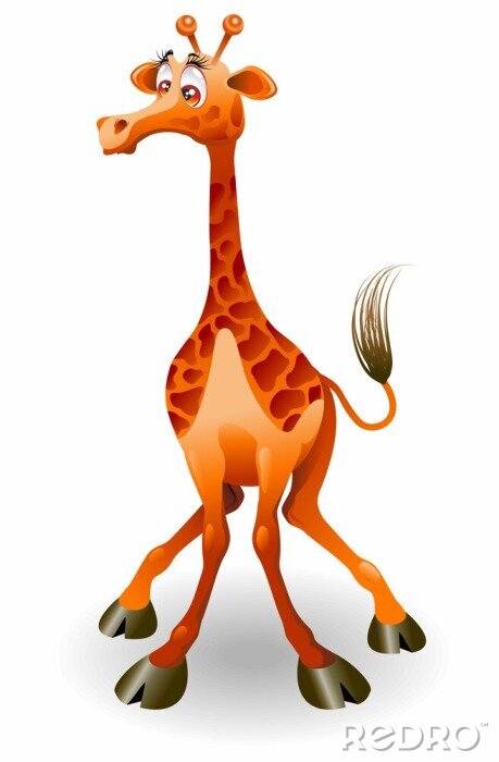Sticker Een giraf die schrijlings staat
