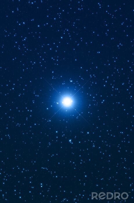 Sticker Een heldere ster in de galaxy