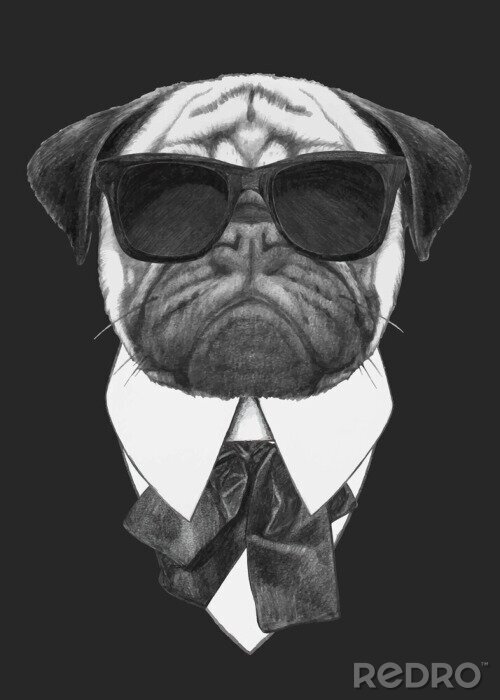 Sticker Een hond in een pak