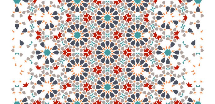 Sticker Een kleurrijk mozaïek met een stermotief