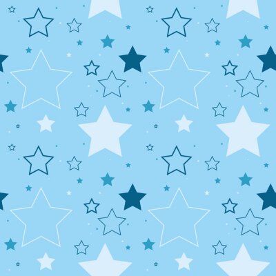 Sticker Een leuk naadloos vectorpatroon dat uit het herhalen van sterren wordt gemaakt.
