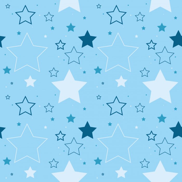Sticker Een leuk naadloos vectorpatroon dat uit het herhalen van sterren wordt gemaakt.