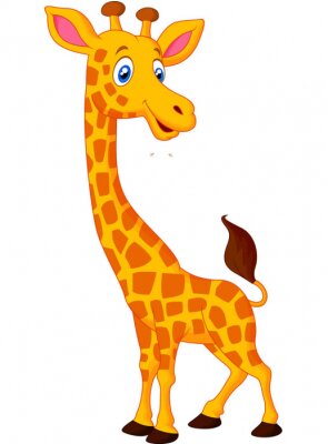 Sticker Een leuke tekenfilm giraf voor kinderen