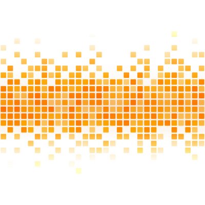 Sticker Een lijn van oranje pixels
