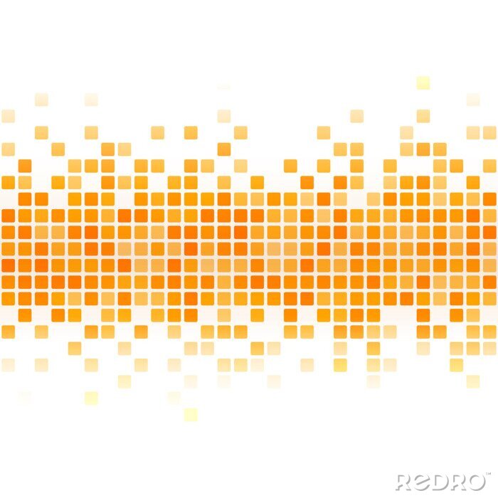 Sticker Een lijn van oranje pixels