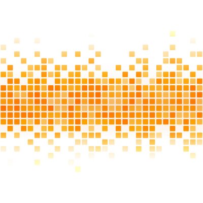 Sticker Een lijn van oranje pixels