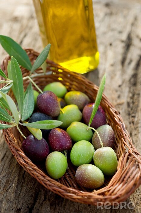 Sticker Een mandje olijven