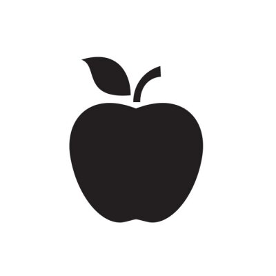 Sticker Een minimalistische afbeelding van een appel