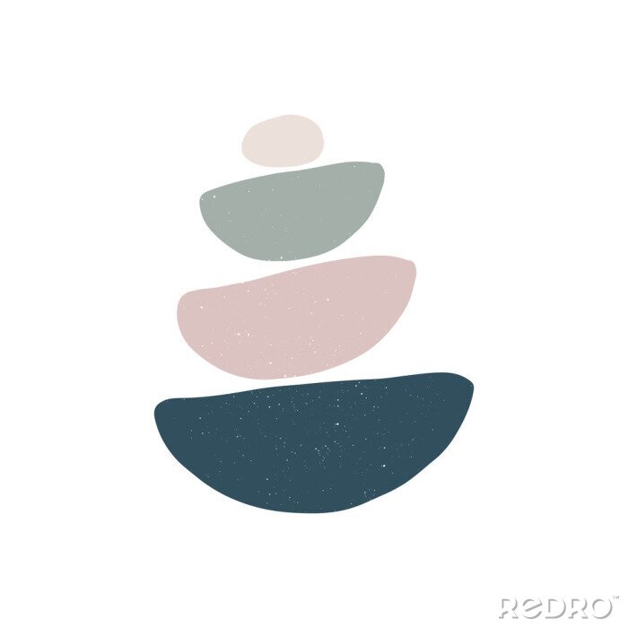 Sticker Een minimalistische illustratie voor een spa die balans symboliseert