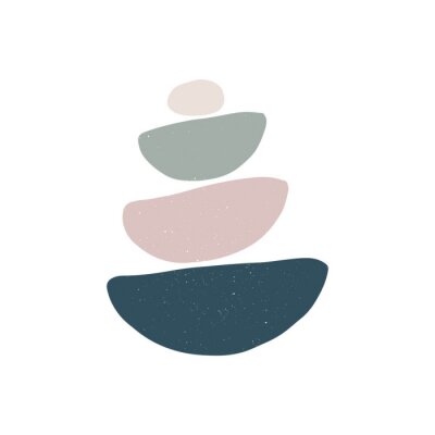 Sticker Een minimalistische illustratie voor een spa die balans symboliseert