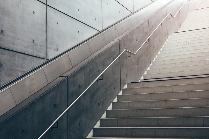 Sticker Een moderne betonnen trap