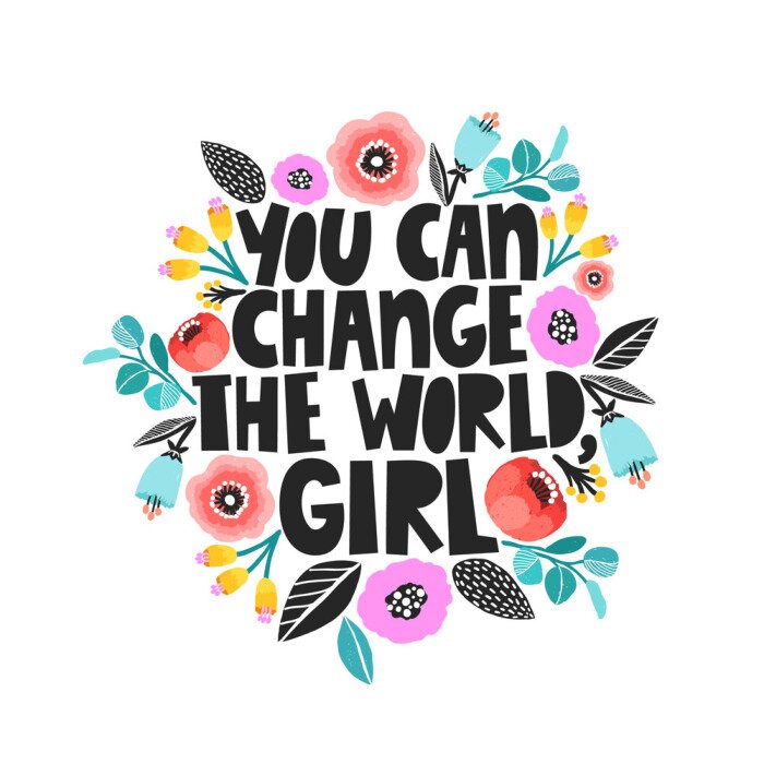 Sticker Een motiverende slogan geschreven in floristische afbeeldingen