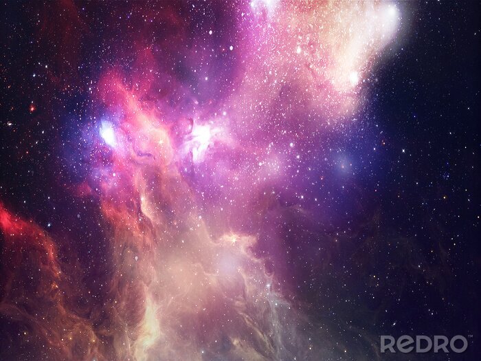 Sticker Een sterrenstelsel vol roze-paars-rode sterren