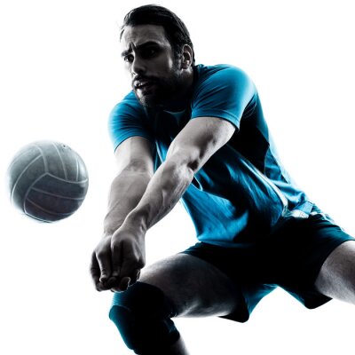 Sticker een volleybal silhouette