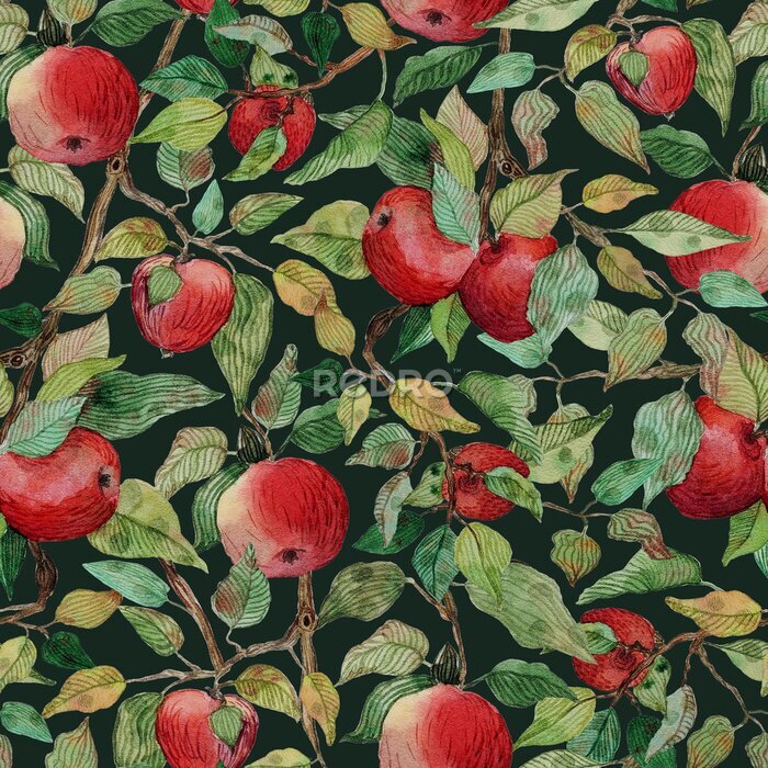 Sticker Een vruchtbare appelboom