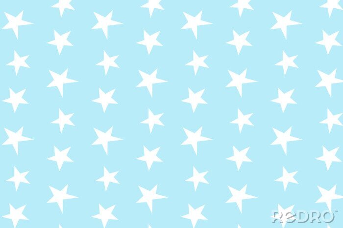Sticker Eenvoudig lichtblauw sterpatroon