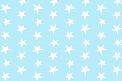 Sticker Eenvoudig lichtblauw sterpatroon