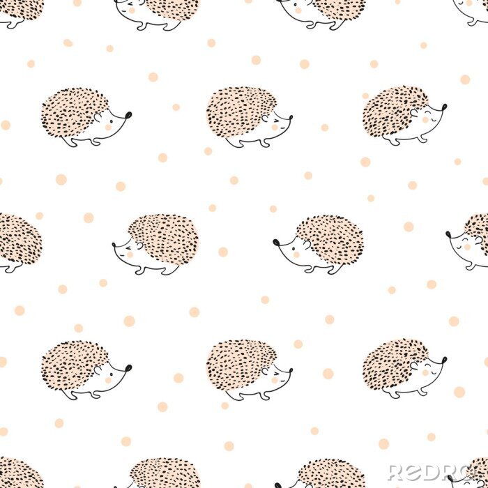 Sticker Egels en stippen op een witte achtergrond