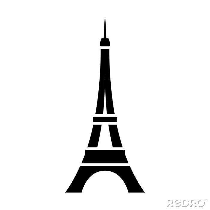 Sticker Eiffel Tower / Tour Eiffel in Parijs flat icon for apps en websites