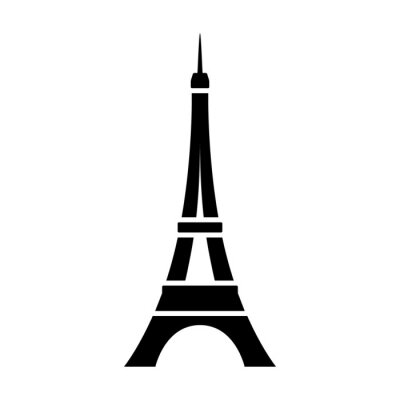 Sticker Eiffel Tower / Tour Eiffel in Parijs flat icon for apps en websites