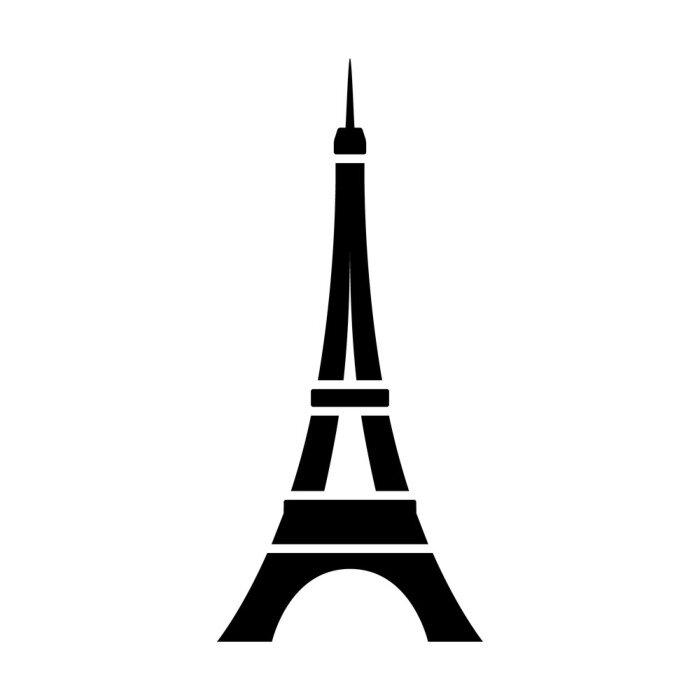 Sticker Eiffel Tower / Tour Eiffel in Parijs flat icon for apps en websites