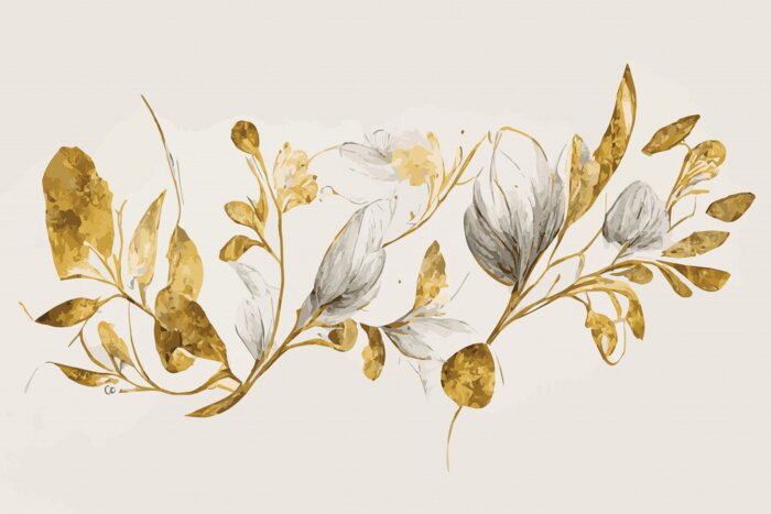 Sticker Elegant bloemenornament