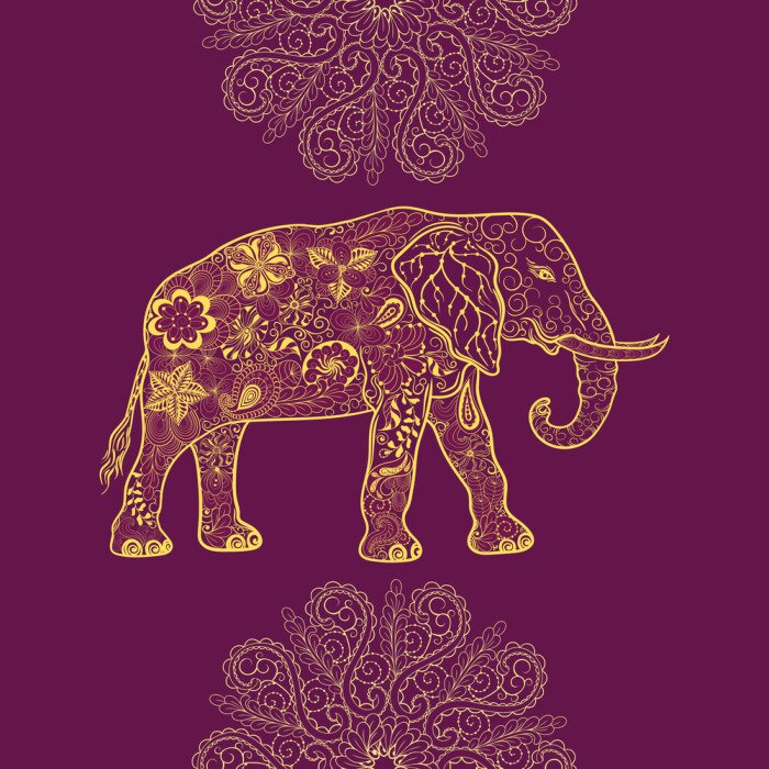 Sticker Elephant  doodle
