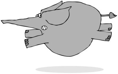 Sticker Elephant Running Scared