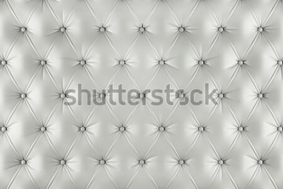 Sticker English ivory genuine leather upholstery, chesterfield style background. 3D rendering