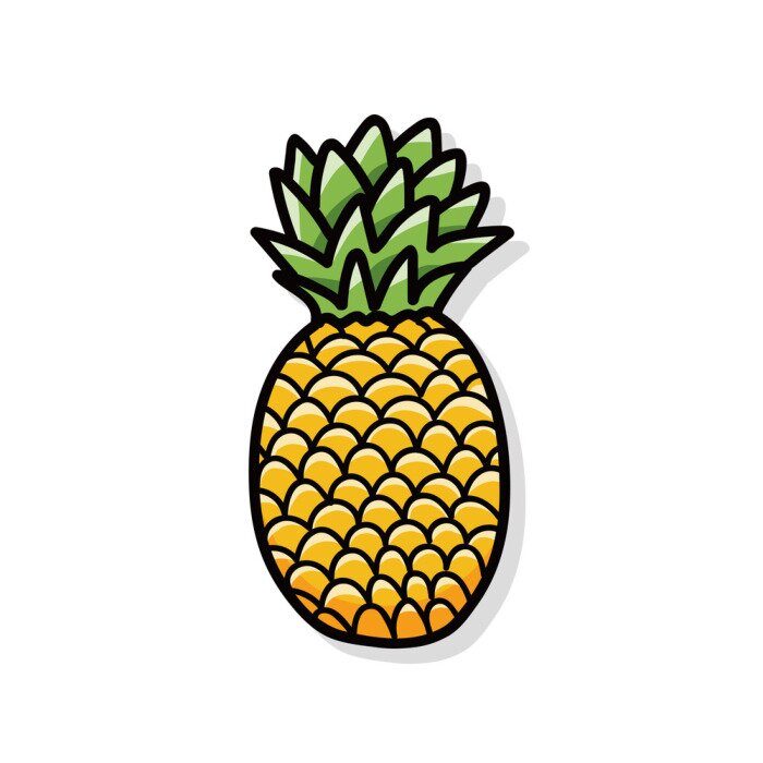 Sticker Enkele ananas eenvoudige afbeelding