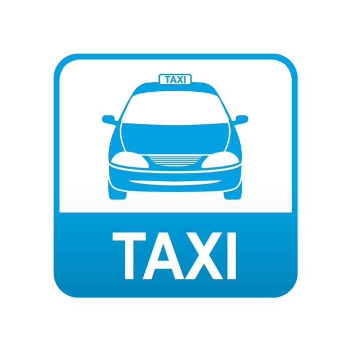 Sticker Etiqueta app abajo azul TAXI
