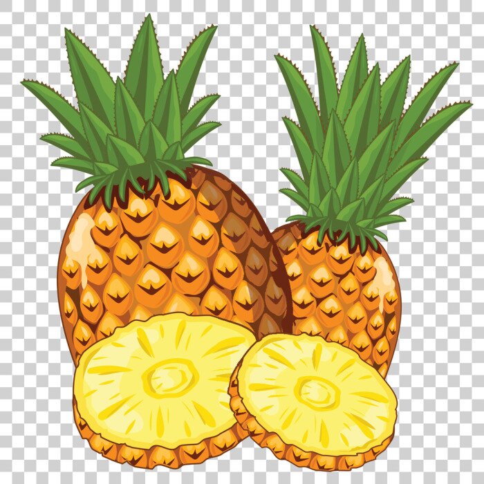 Sticker Exotische ananas eenvoudige afbeeldingen