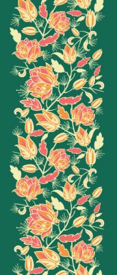 Sticker Exotische bloemen op een groene achtergrond