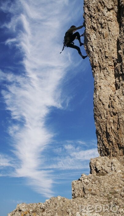 Sticker Extreme sport op de rotsen