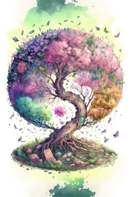 Sticker Fantasie boom