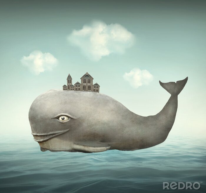 Sticker Fantasie Whale