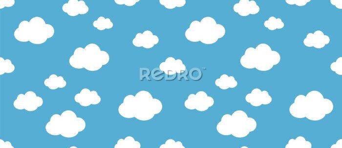 Sticker Fee wolken op blauwe achtergrond