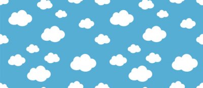 Sticker Fee wolken op blauwe achtergrond