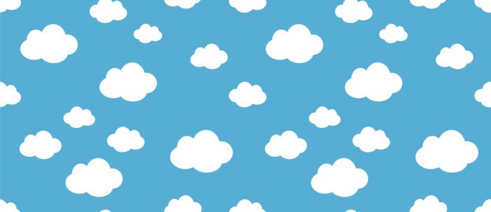 Sticker Fee wolken op blauwe achtergrond