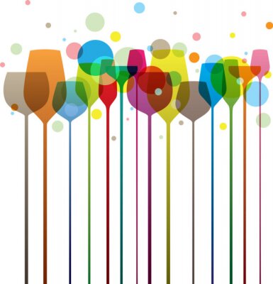 Sticker Feestafbeeldingen met kleurrijke glazen